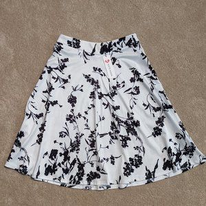 Floral vintage pleated A-line skirt